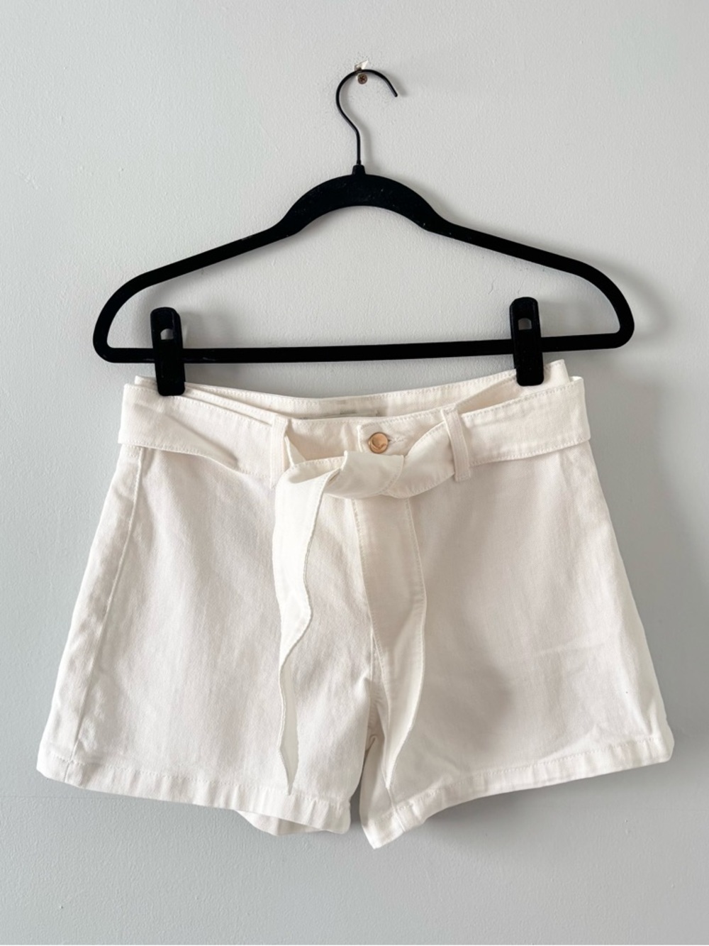 Joe’s Jeans NWT High Rise Belted Denim Shorts White Waist Tie Belt Summer